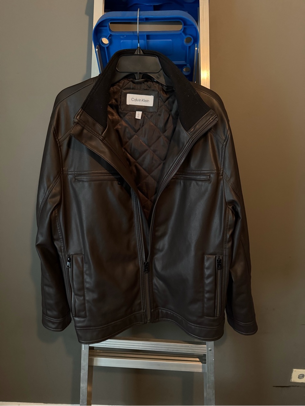 Calvin Klein Men's Faux Leather Moto Jacket